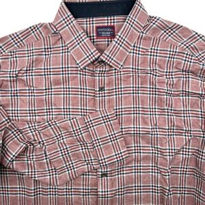 UNTUCKit Button Down Shirt Mens XXXL Red Blue Plaid Cotton Long Sleeve Casual